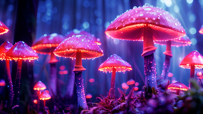 神秘梦幻蘑菇童话背景
