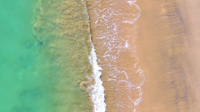 大海海边海水海浪沙滩海滩航拍风景唯美大自