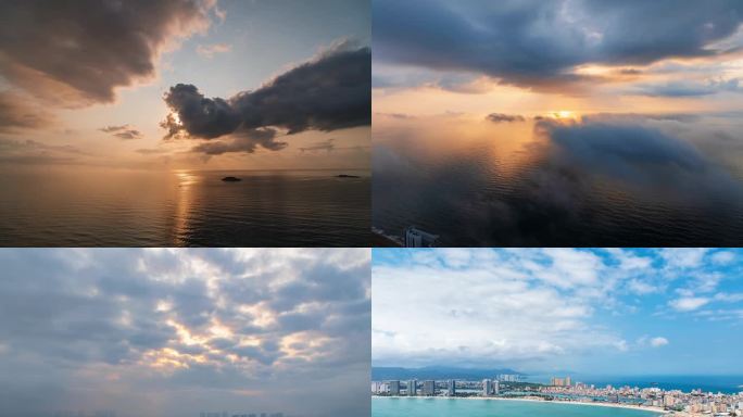 航拍延时·惠州双月湾 多片段4K素材