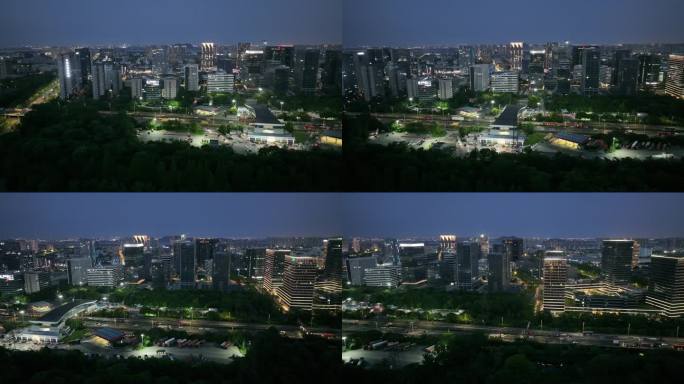 杭州下沙钱塘区 新加坡科技园 夜景亮灯