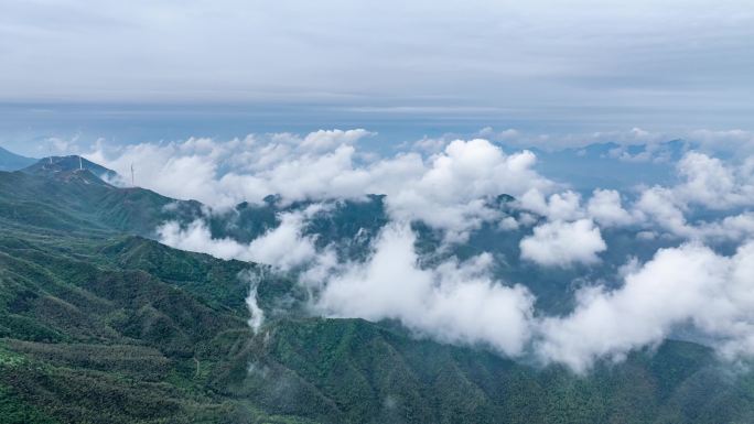 航拍高山云雾 云海延时