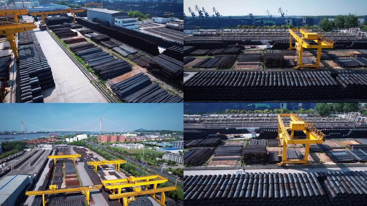 钢材堆放码头运输钢材贸易