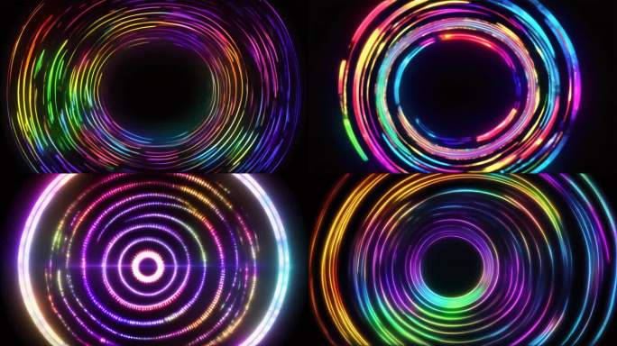 彩色圈 彩色圆环HUD  LED屏幕素材