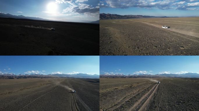新疆荒野戈壁滩汽车自驾越野