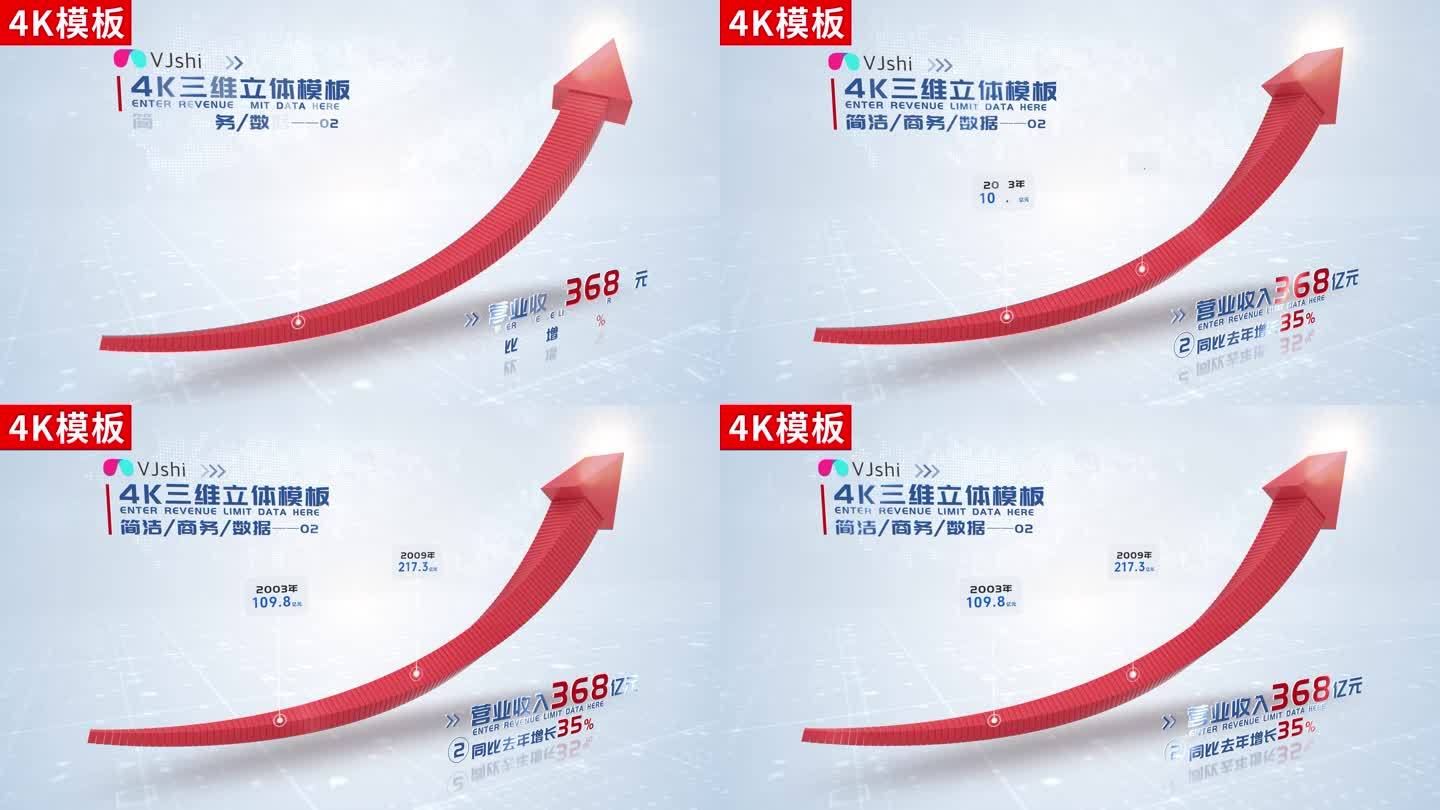 2-红色箭头动画分类ae模板包装4K