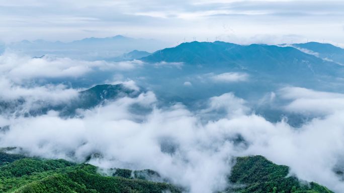 航拍高山云雾 云海延时