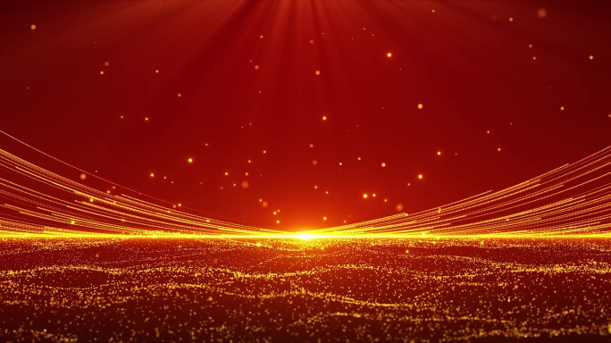 金色粒子红绸舞台背景8k超宽屏