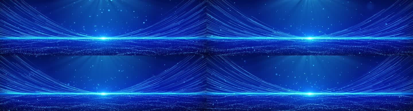 蓝色科技光线粒子背景AE模板