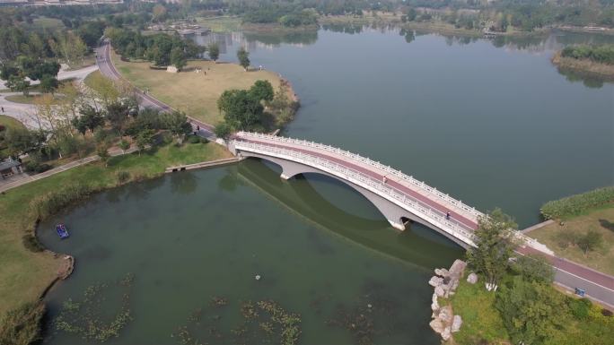 航拍南京仙林湖公园