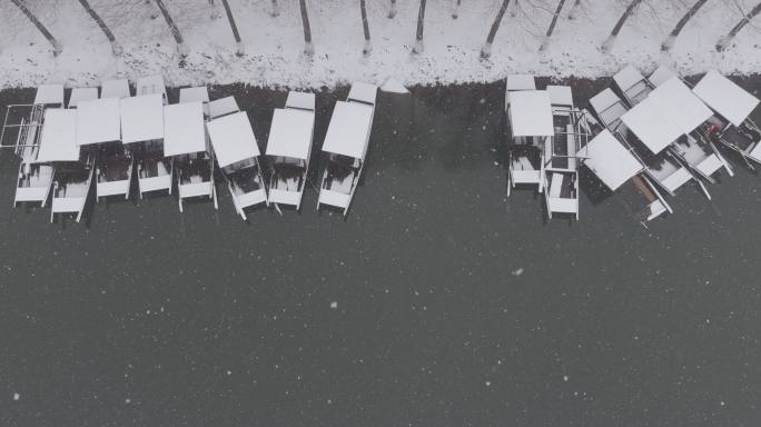 4K-Log-航拍大雪、码头