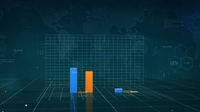 企业商务三维数据统计对比分析增长图表