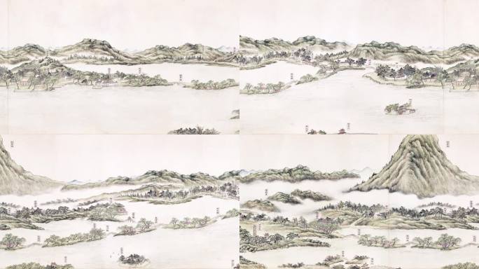 清代董邦达西湖十景图中国画山水画卷轴