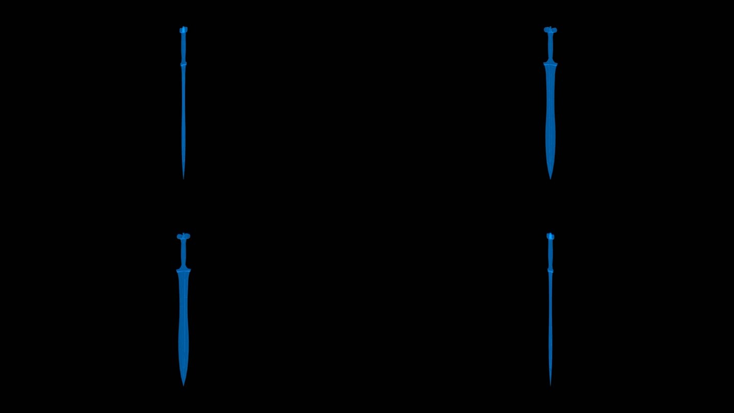 全息科技青铜剑透明通道素材