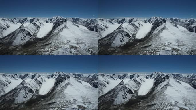 天山喀尔里克大规模冰川雪山