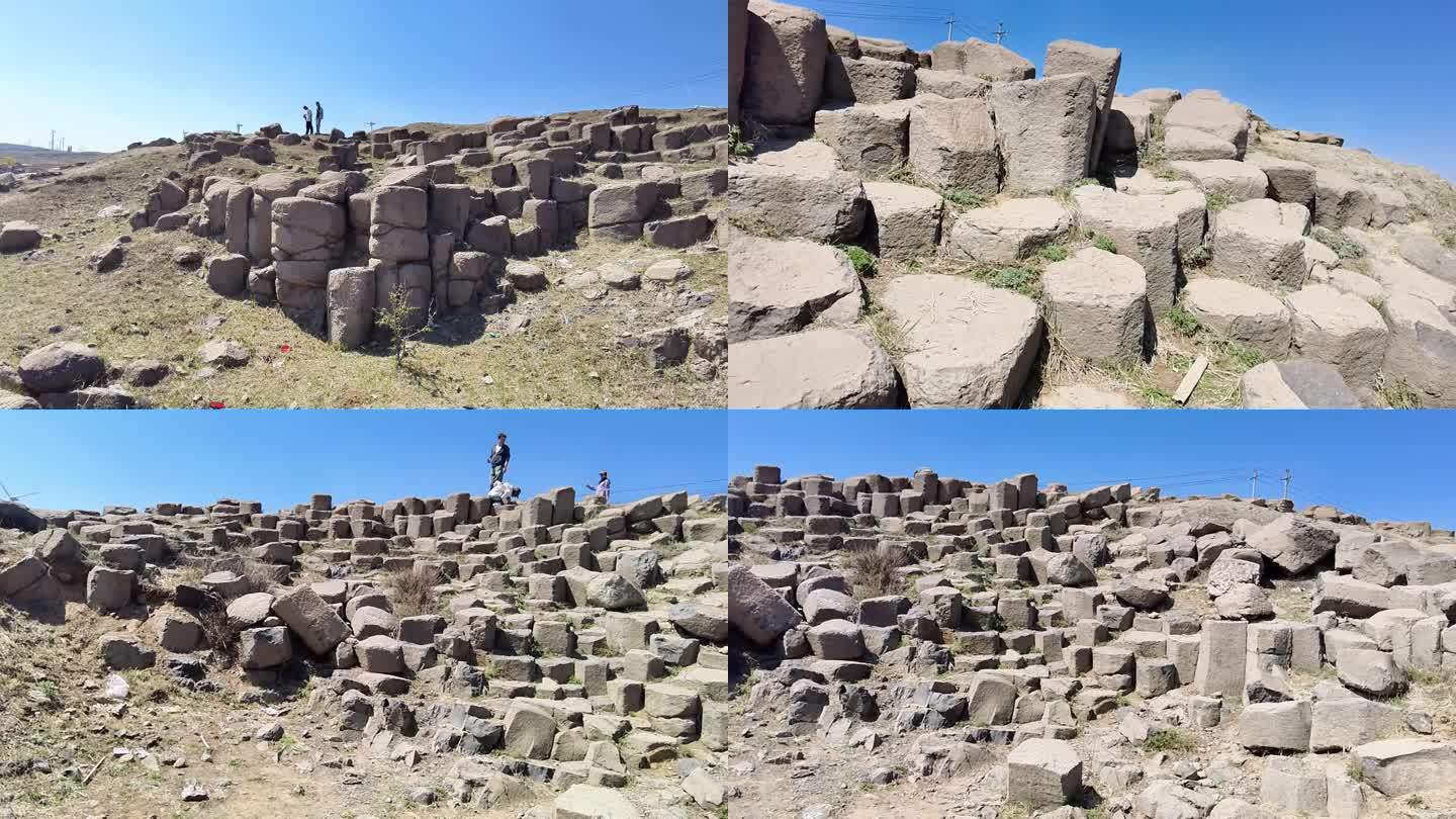 中国“巨人堤”河北张北大圪垯石柱群