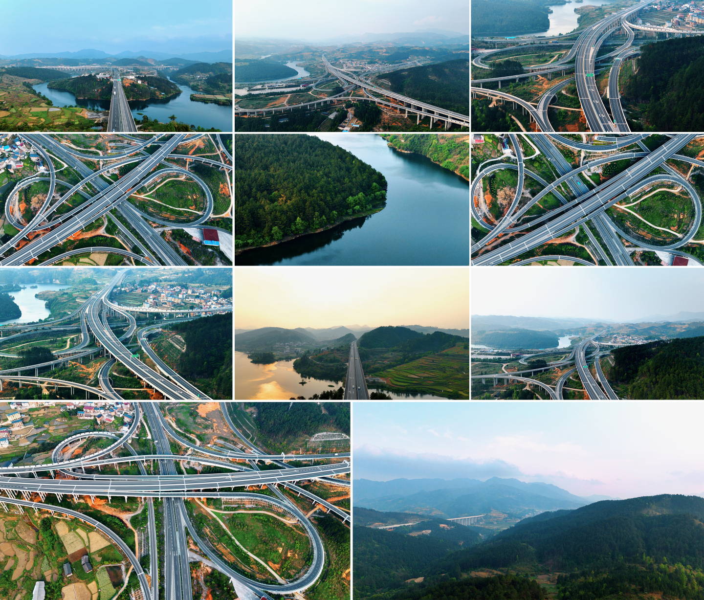 高速公路互通高架桥四通八达交通山水互通
