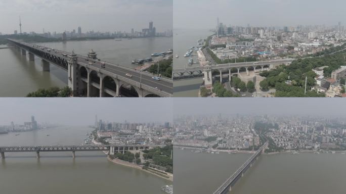 武汉长江大桥4K航拍 湖北武汉