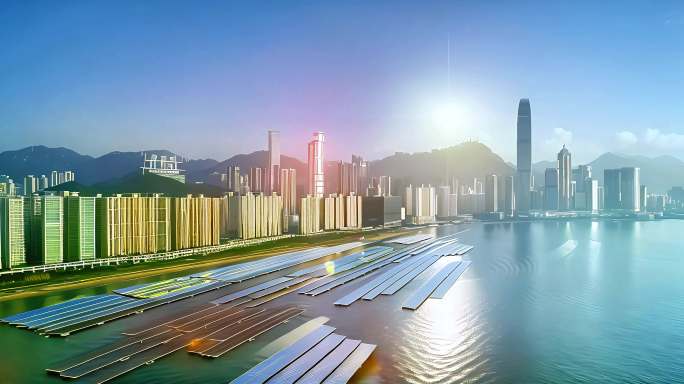 航拍 香港 澳门 城市 光伏 太阳能
