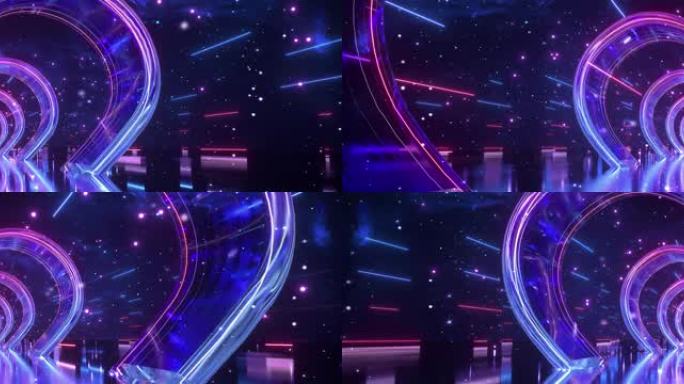 浪漫梦幻霓虹星空星轨隧道穿梭