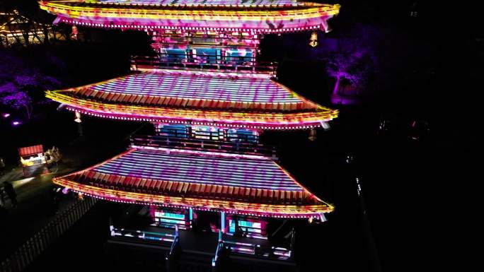 武汉樱园木塔夜景