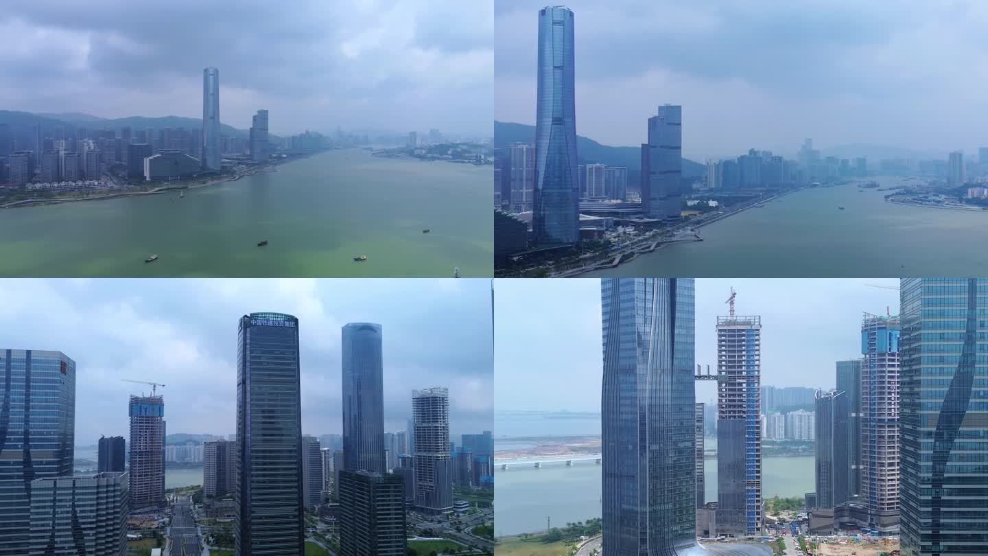 4K航拍短片.珠海横琴的高楼大厦