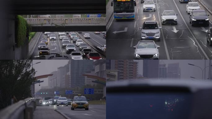 黄昏的北京堵车