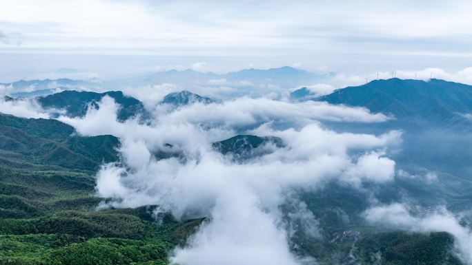 航拍高山云雾 云海延时