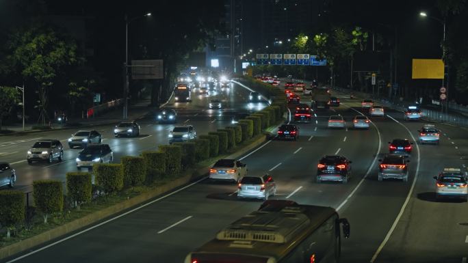 公路夜景城市深圳罗湖道路夜晚C0368