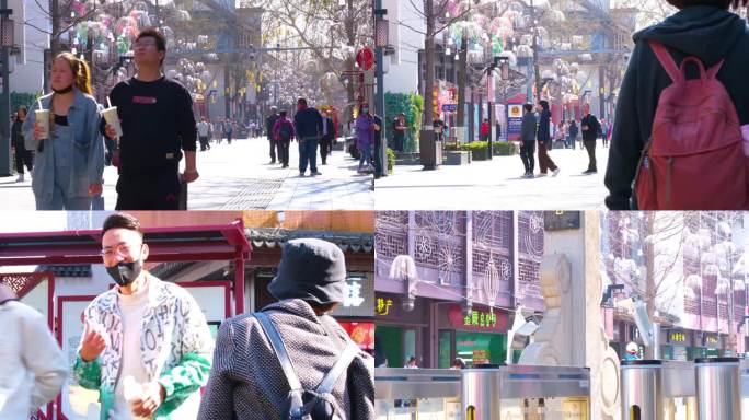 南京市夫子庙步行街游客行人人流视频素材4
