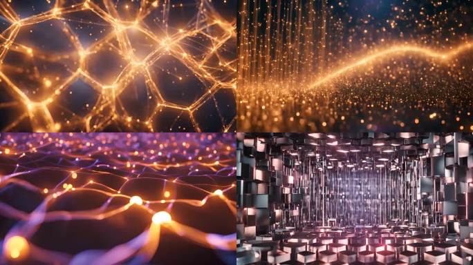 抽象流动粒子科技背景AI视频
