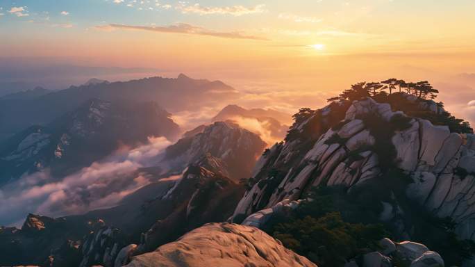 华山五岳华山名山大川中国名山华山云雾山脉