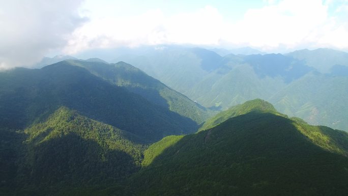 航拍武夷山黄岗山最高峰峡谷草甸森林云海