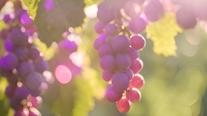 阳光下成熟的葡萄