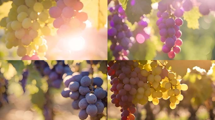 阳光下成熟的葡萄