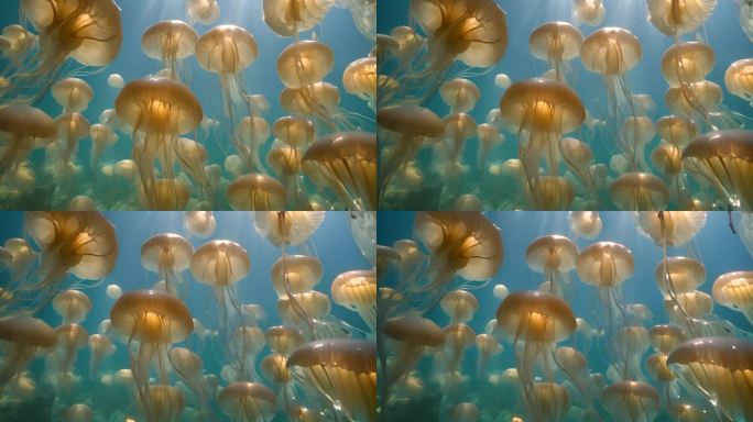 海中水母海洋生物
