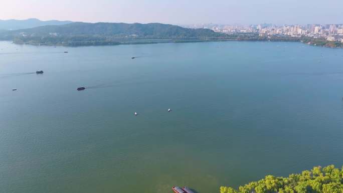 浙江杭州西湖景区美景航拍旅游大自然风景风