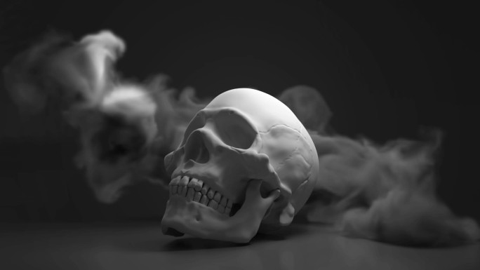 骷髅烟雾缭绕禁毒死亡健康疾病热爱生命黑暗