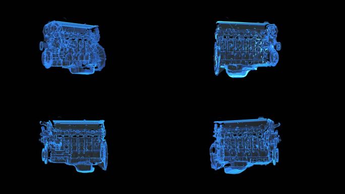 发动机全息蓝色科技通道素材