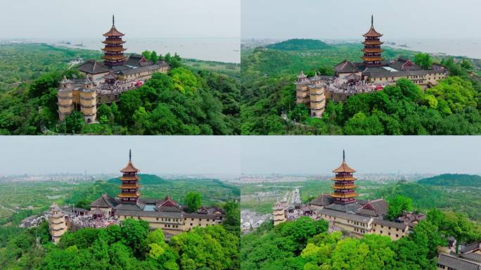 航拍南通狼山风景区