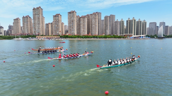 【4K】航拍龙舟比赛 蚌埠龙子湖 端午