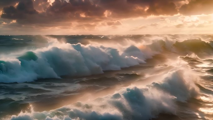 唯美海洋巨浪海浪浪花波涛汹涌翻滚ai素材