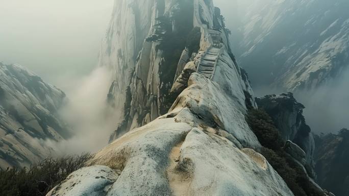 华山五岳华山名山大川中国名山华山云雾山脉