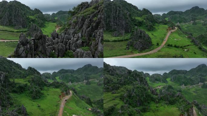 喀斯特地貌溶洞石林石墙石芽怪石嶙峋