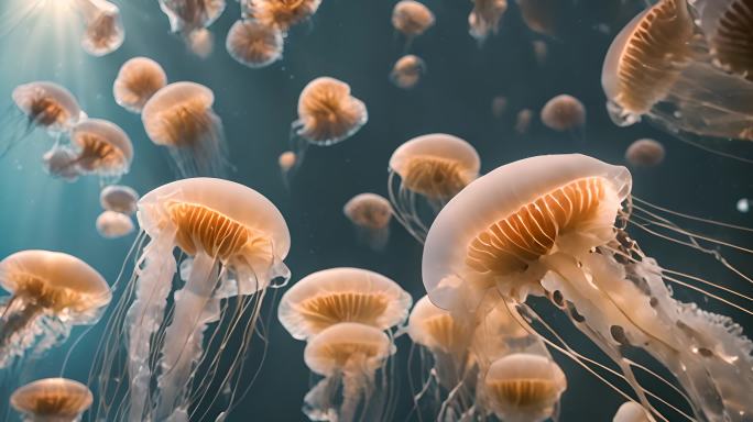 海中水母海洋生物
