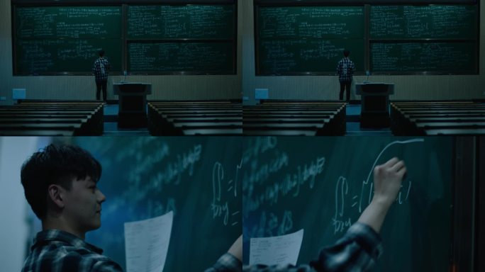 教室黑板写字，黑板写字