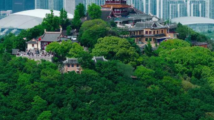 航拍南通狼山风景区