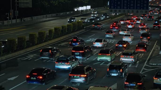 公路夜景城市深圳罗湖道路夜晚C0347