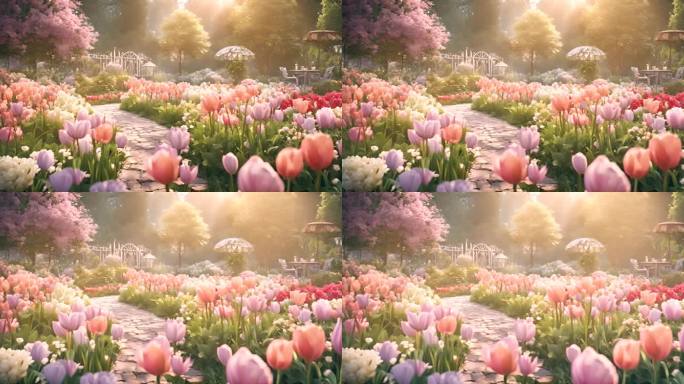 动画鲜花自然风景