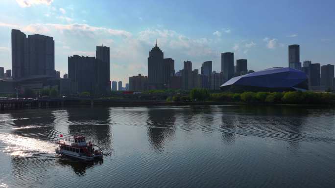 中国辽宁沈阳浑河两岸城市风光合集