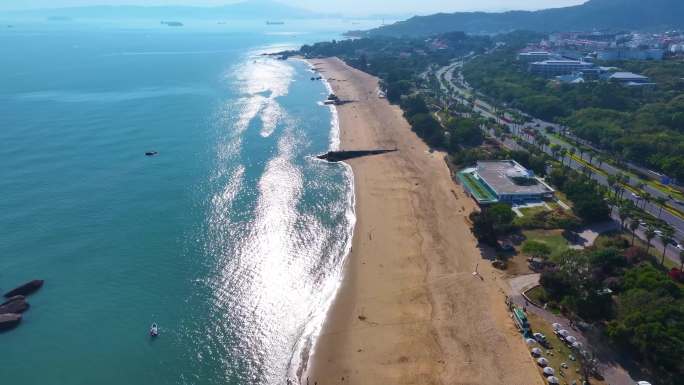 东海大海海边海水海浪沙滩海滩航拍风景唯美